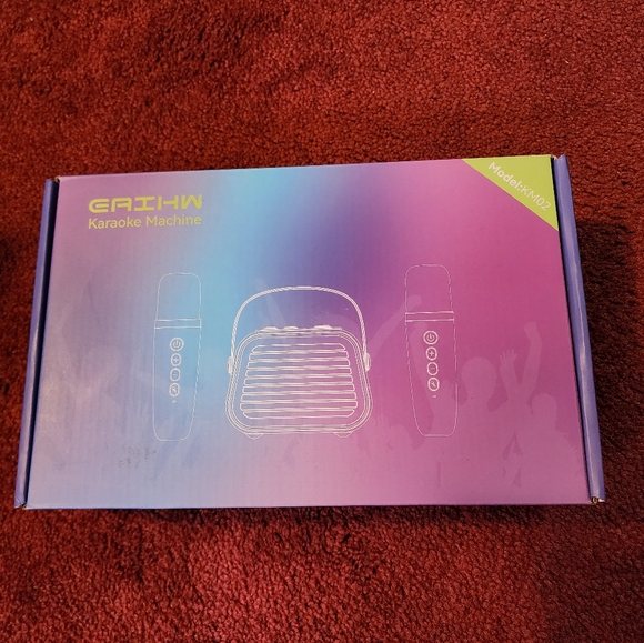 Karaoke Machine with 2 Wireless Microphones,Five Dynamic LED - Picture 2 of 6